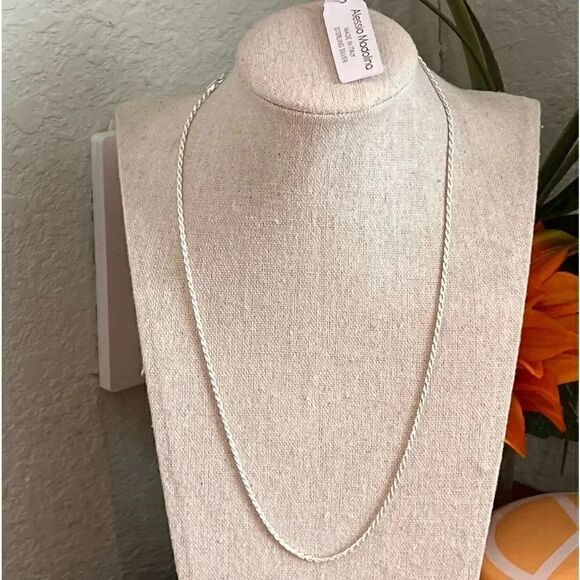 NWT Alessio Modolina Made In Italy 🇮🇹 Silver Sterling Silver Necklace #JW7 - Picture 1 of 8